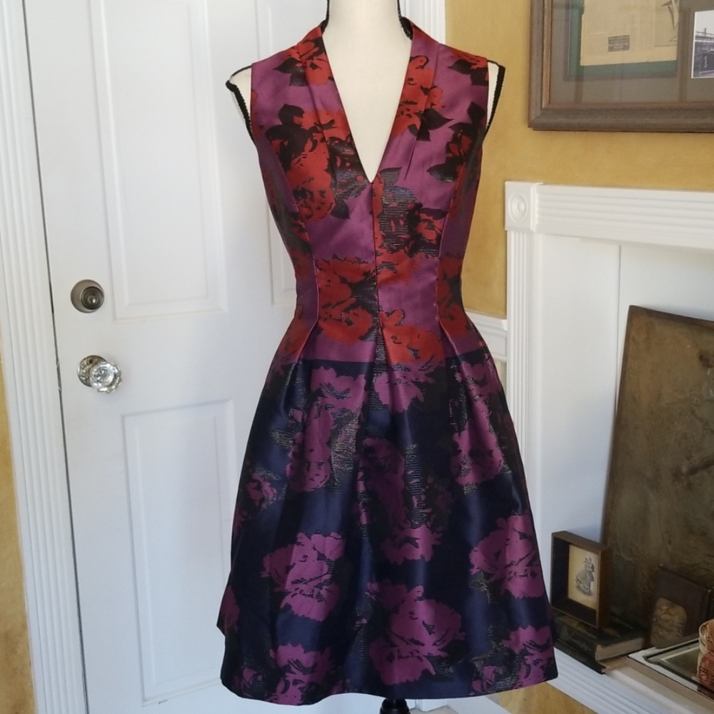 Stunning Vince Camuto Fit & Flare Metallic Dress